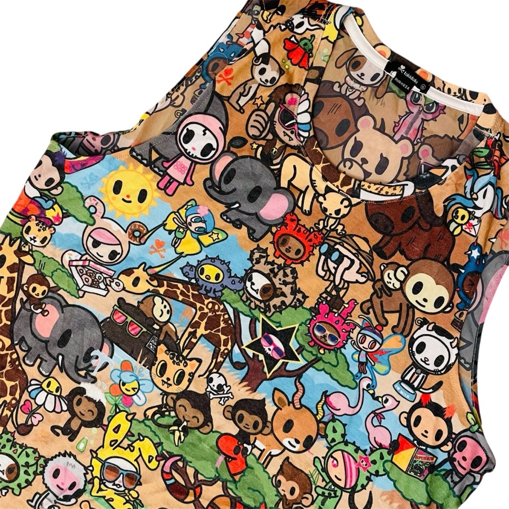 Tokidoki Animalini Jungle Safari Animals Sheer Sleeveless Top Women’s XL HTF NWT